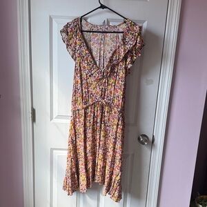 Old Navy Floral Midi Dress in Yellow, Pink, White